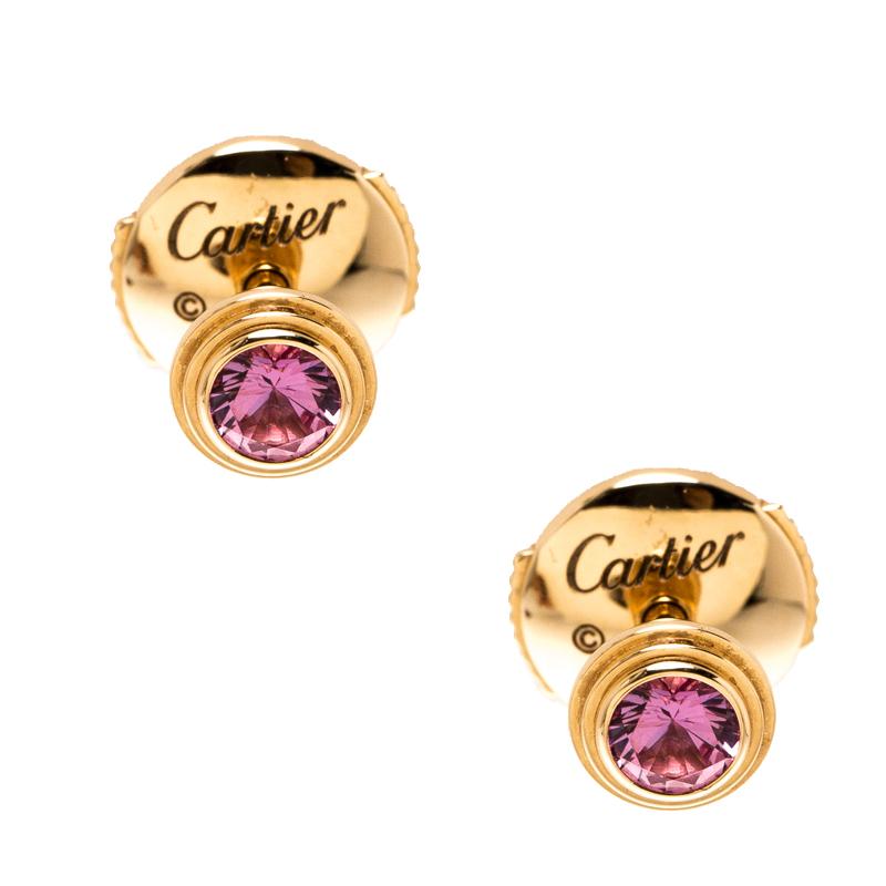 cartier pink sapphire earrings