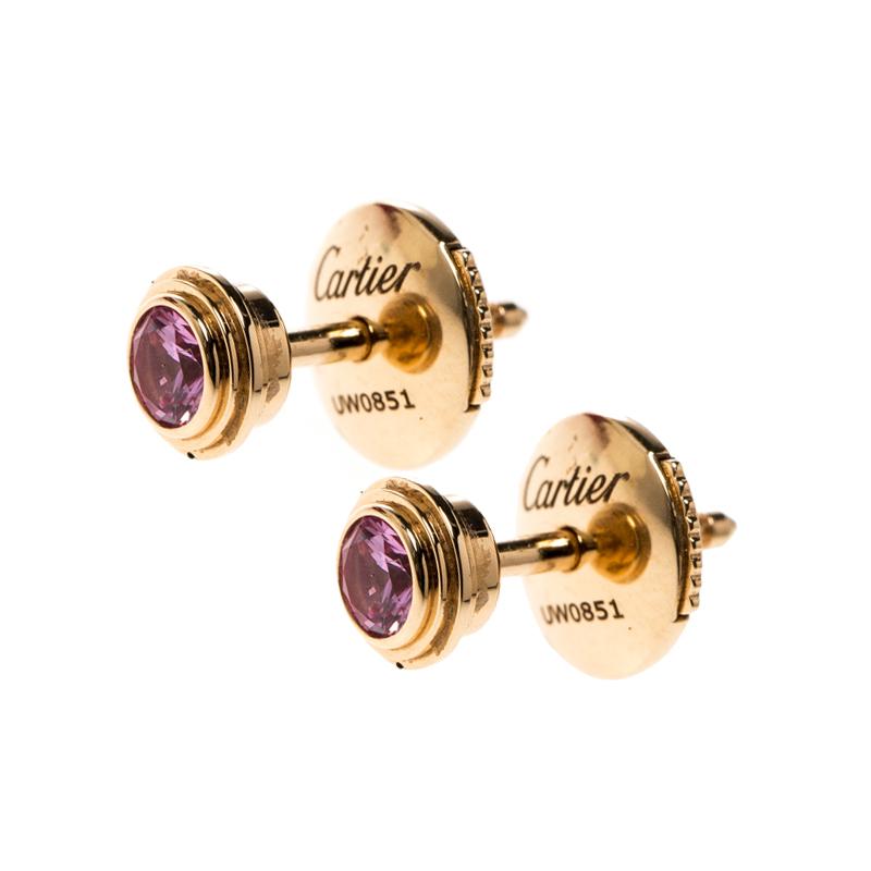 rose gold and pink sapphire earrings cartier