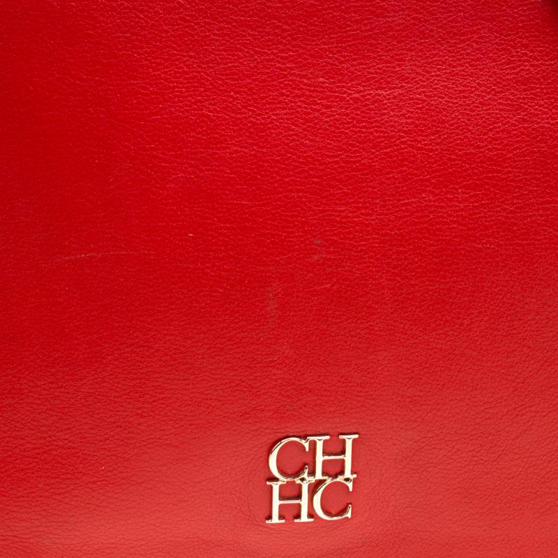 Carolina Herrera Red Leather New Baltazar Flap Shoulder Bag 7