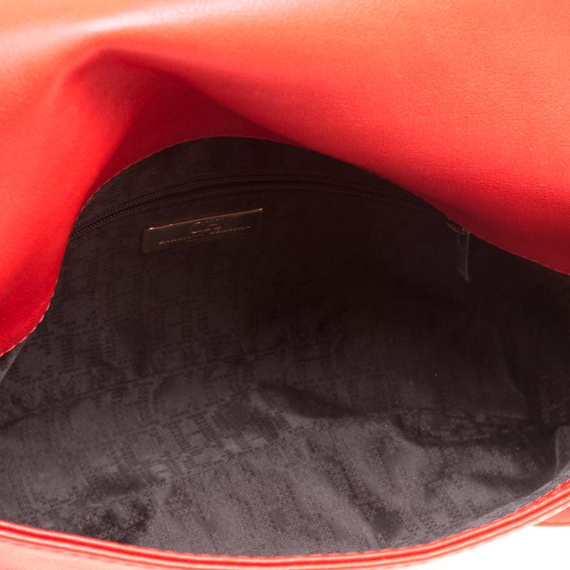 Carolina Herrera Red Leather New Baltazar Flap Shoulder Bag 4