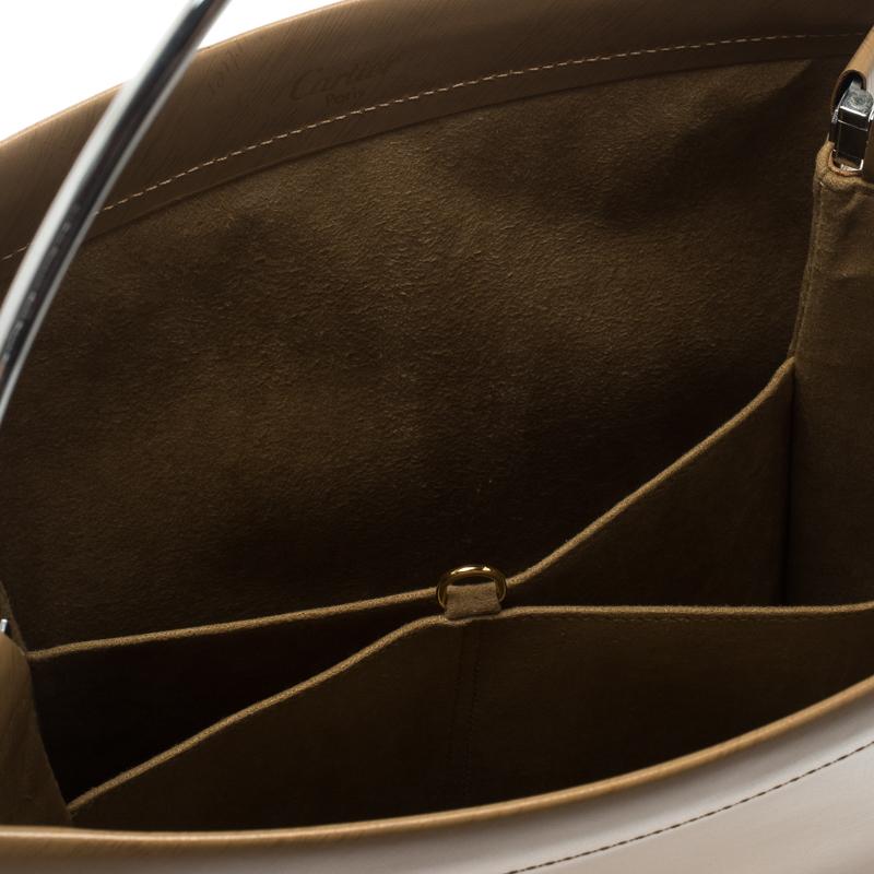 Cartier Brown Leather Trinity Bag In Excellent Condition In Dubai, Al Qouz 2