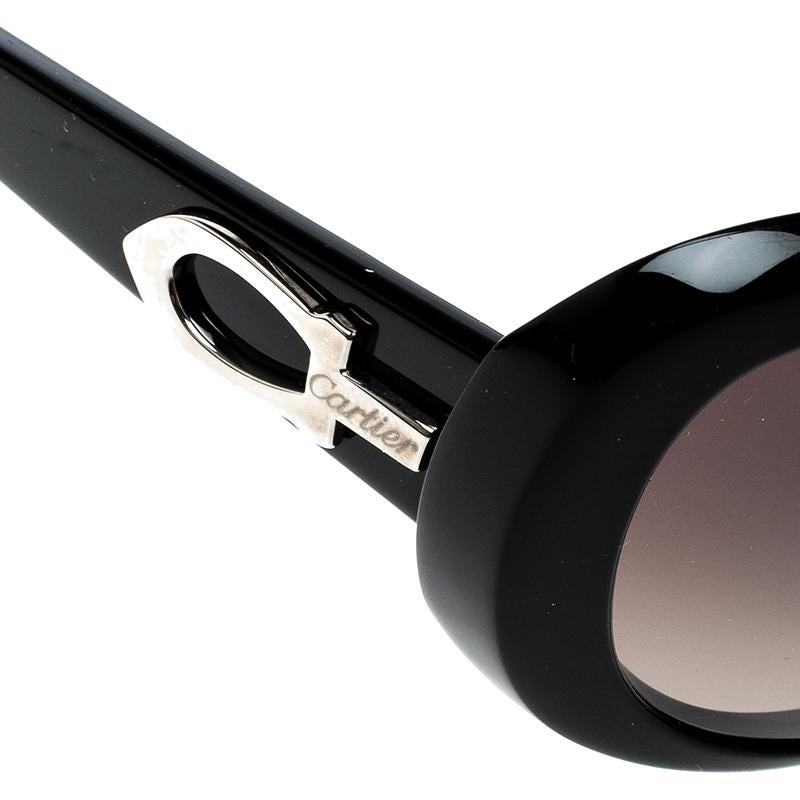 Cartier Black/ Black Gradient Cat Eye Sunglasses 2