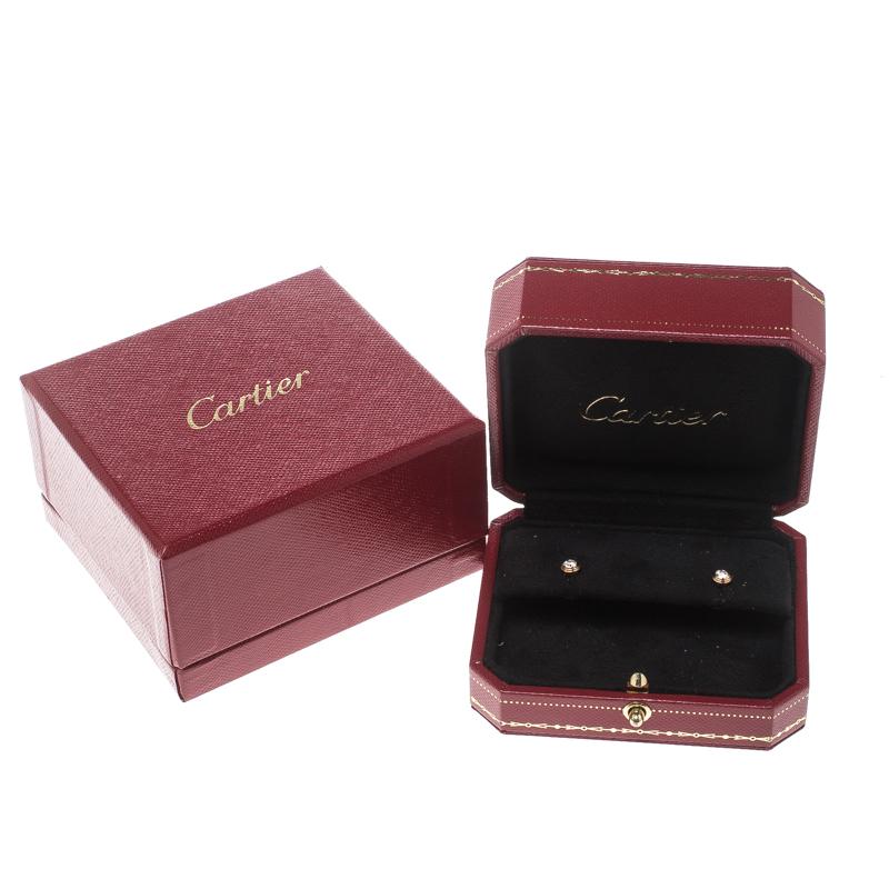 Cartier Diamants Legers Pink Gold And Diamonds XS Earrings In Good Condition In Dubai, Al Qouz 2
