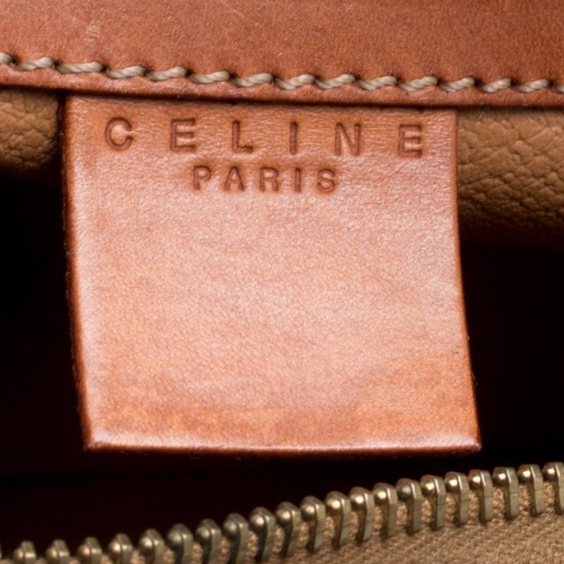 Céline Brown Coated Canvas and Leather Macadam Satchel 5