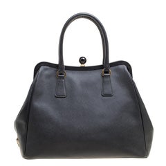 Vintage Prada Handbags And Purses 779 For At 1stdibs Prada Black Leather Frame Satchel