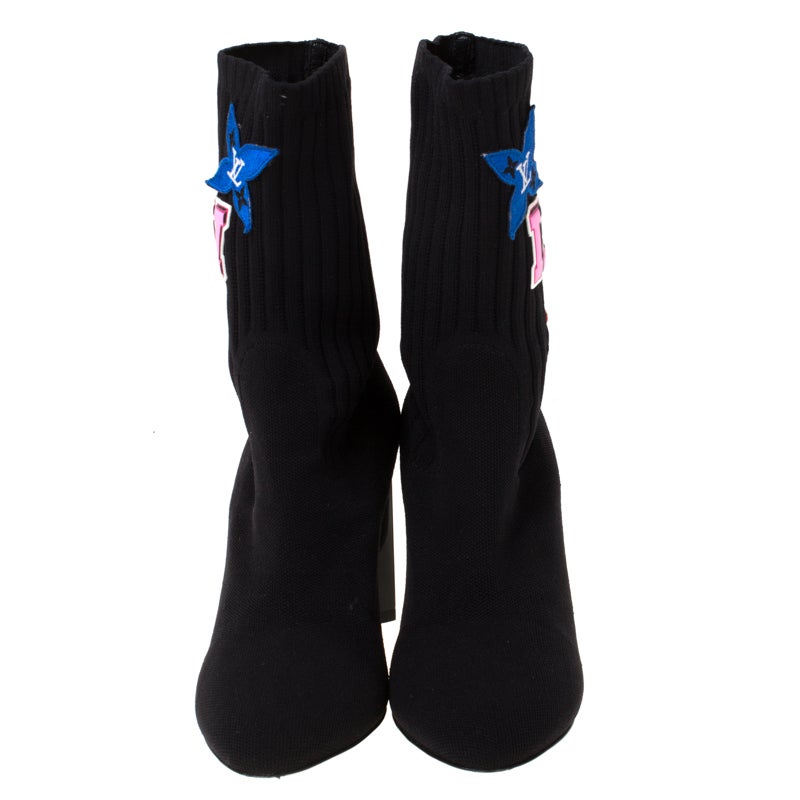 lv black heart sock sneaker boot