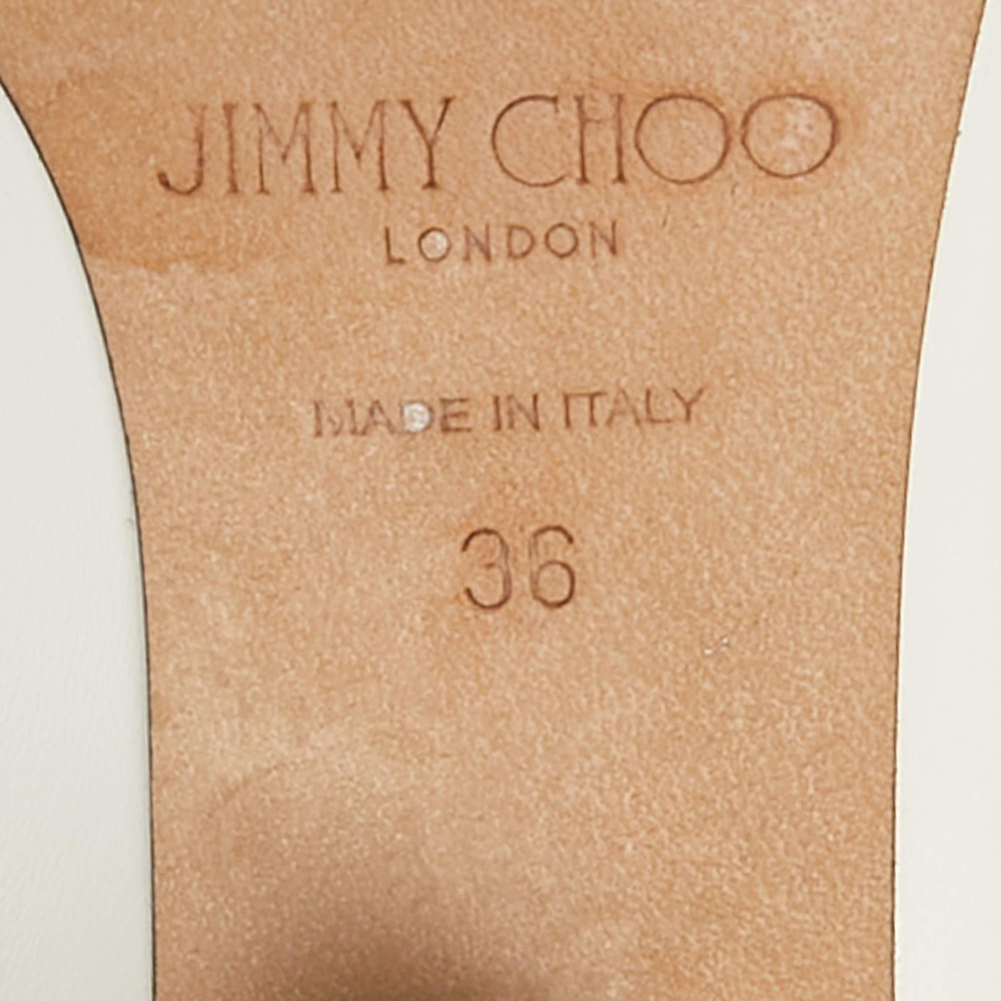 Jimmy Choo Botines de ante y piel color crema/negro Talla 36 en venta 3