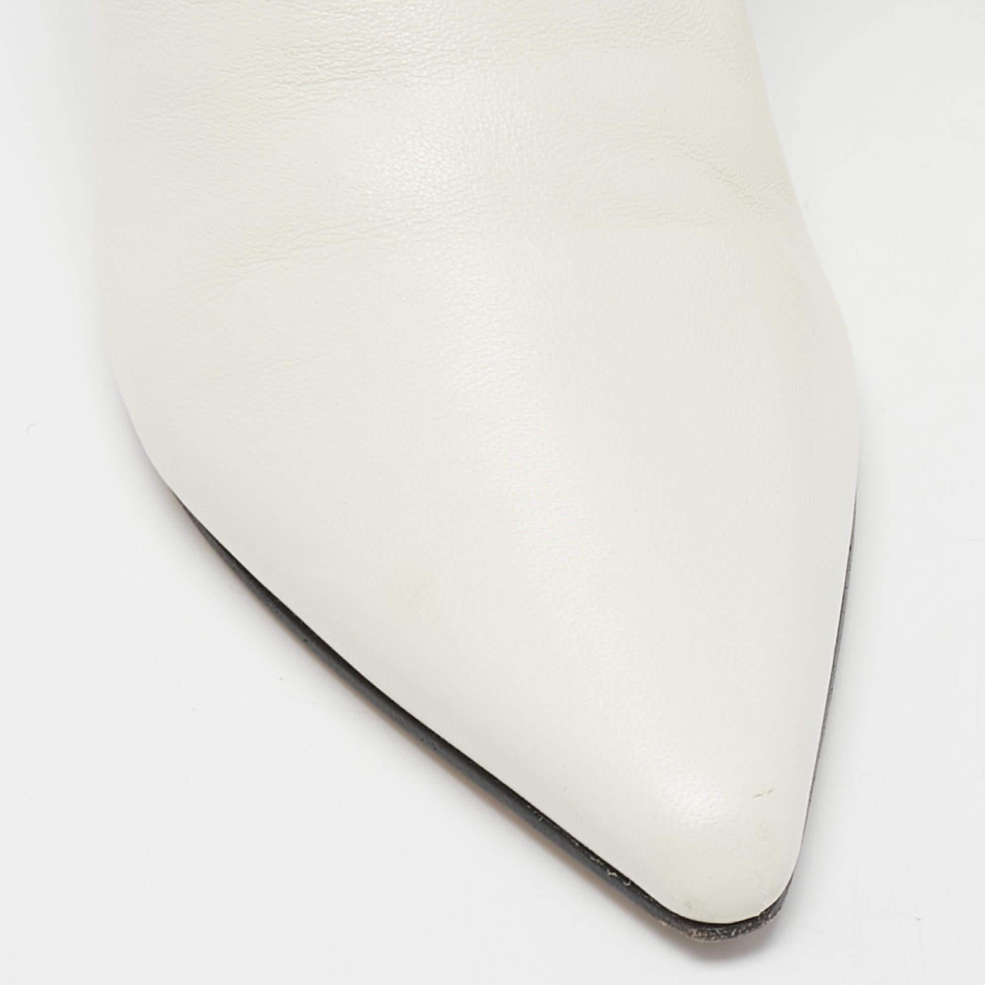 Jimmy Choo - Bottes en cuir et daim crème/noir - Taille 36 Pour femmes en vente