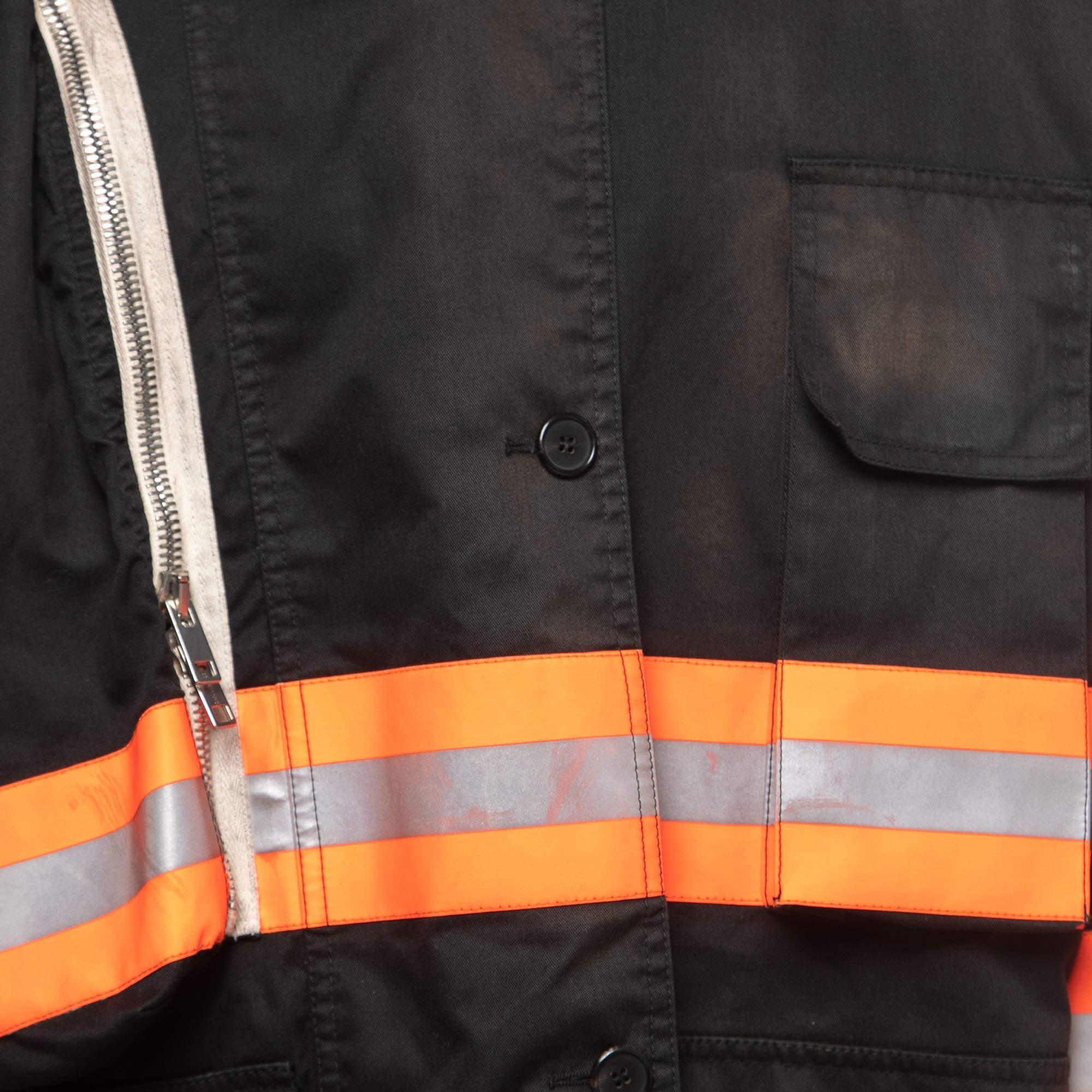 Nero Calvin Klein - Giacca da pompiere in cotone nero riflettente in vendita