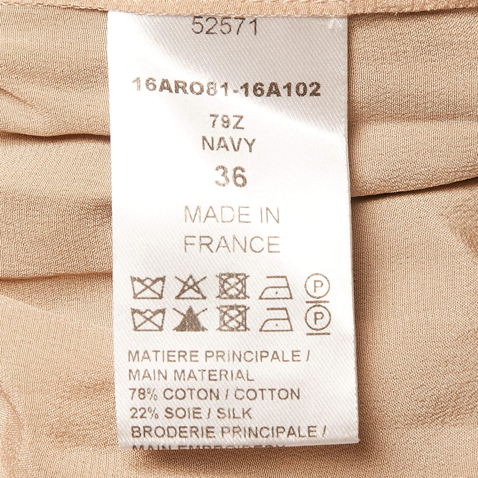 Noir Chloe - Mini-robe en coton et soie - Bleu marine en vente