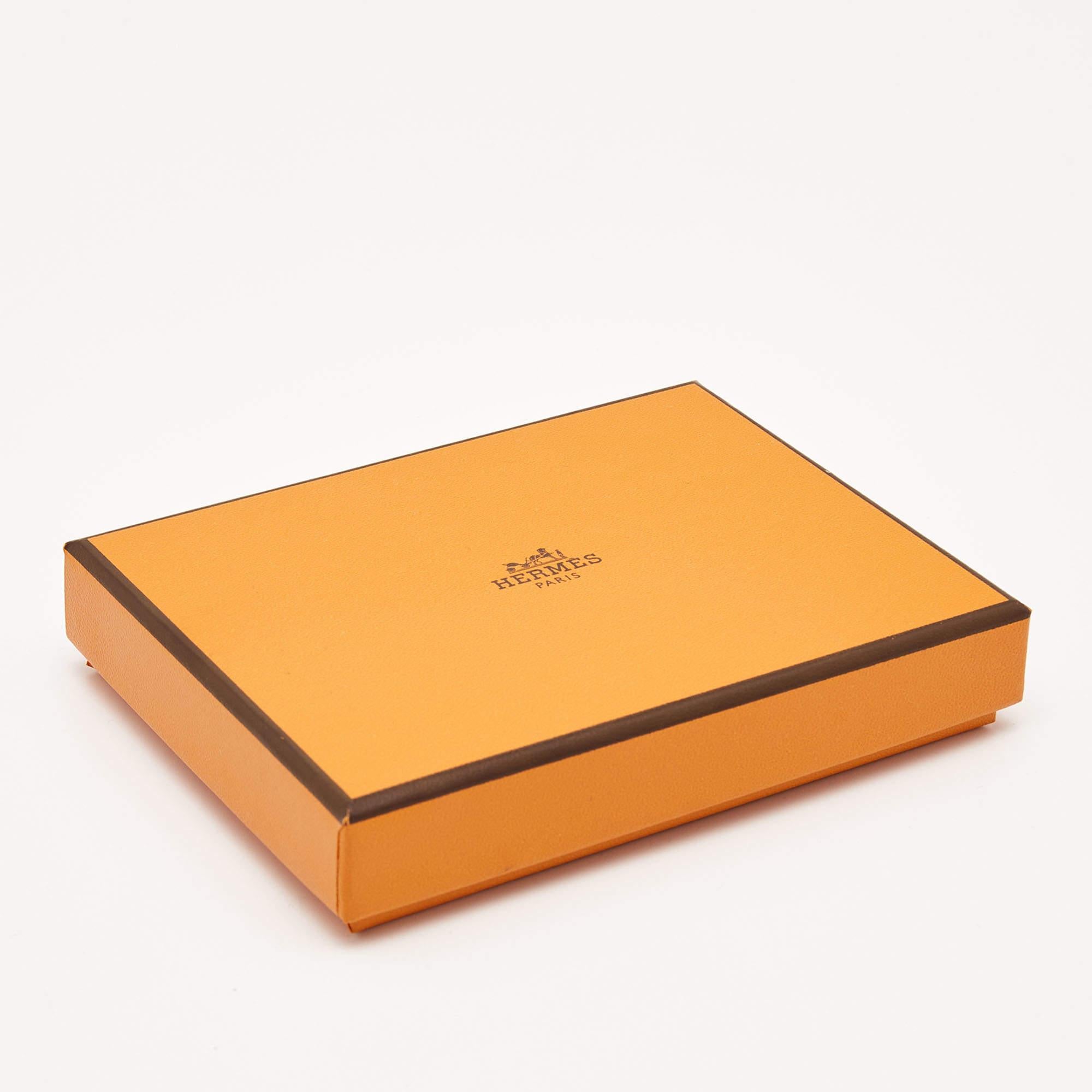 Hermes Porte-cartes Calvi en cuir Mysore Cyclamen Chevre en vente 7