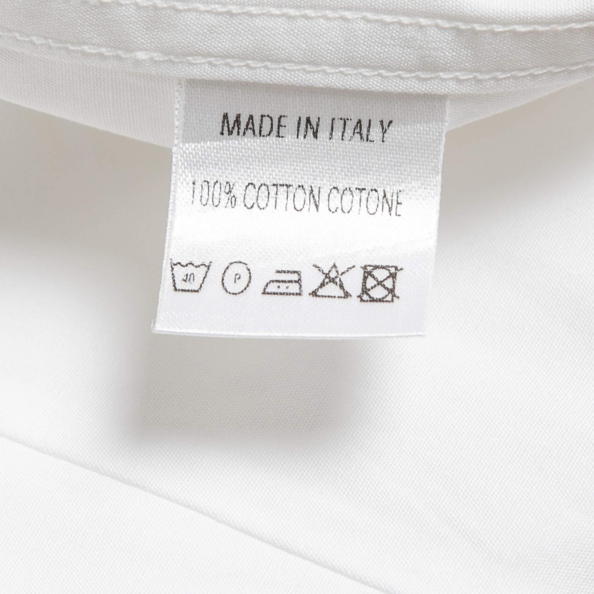 Grigio Gucci - Camicia con bottoni in cotone bianco 3XL in vendita