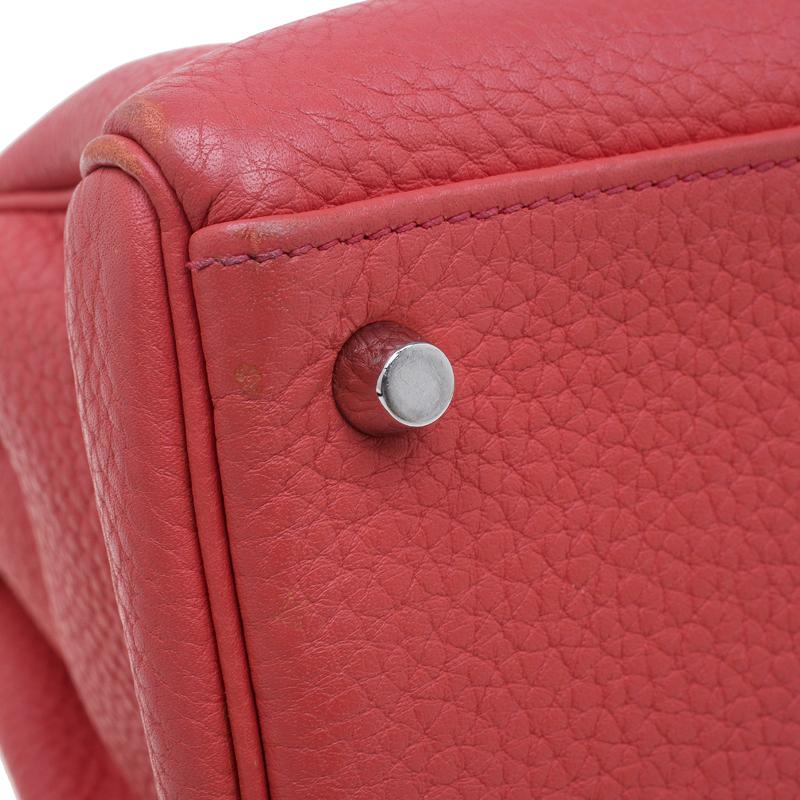 Hermes Crevette Pink Clemence Palladium Hardware Kelly Retourne 35 Bag 6