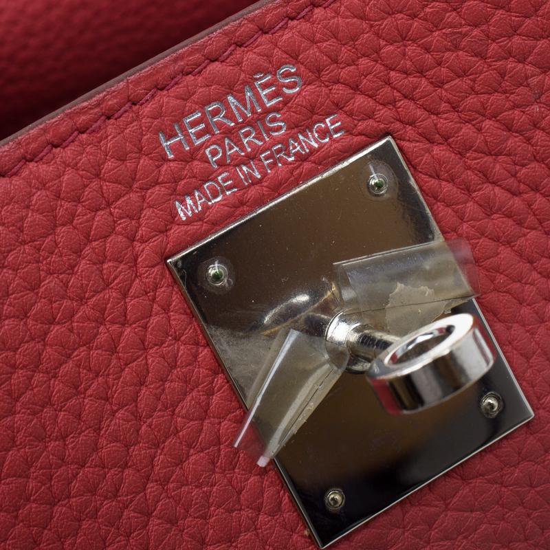Hermes Crevette Pink Clemence Palladium Hardware Kelly Retourne 35 Bag 9