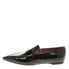 Celine Black Leather Pointed Toe Loafers Size 36