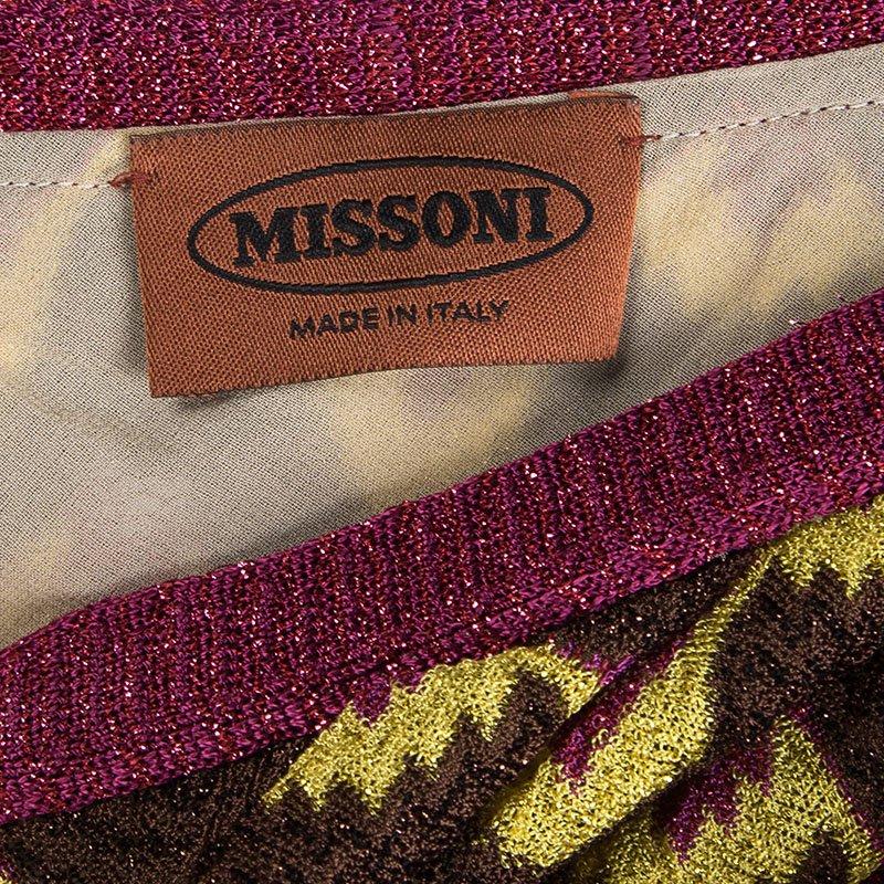 Missoni Multicolor Knit Ruffle Detail One Shoulder Dress S 1