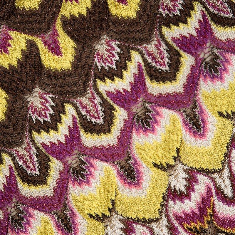 Women's Missoni Multicolor Knit Ruffle Detail One Shoulder Dress S