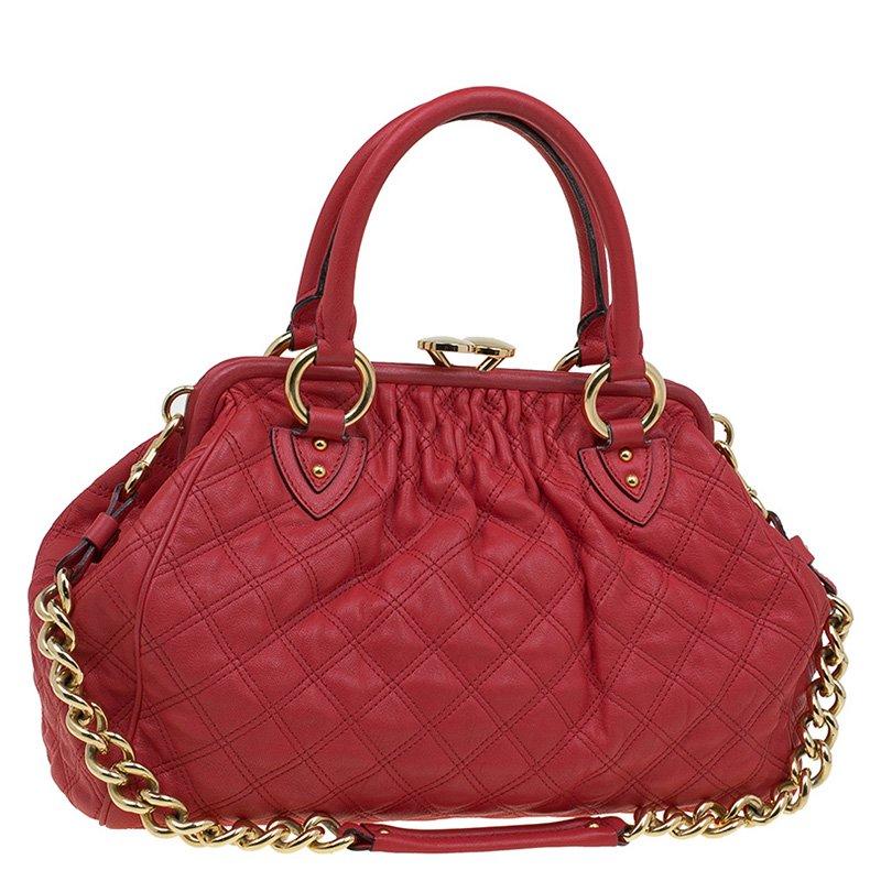 Women's Marc Jacobs Red Quilted Leather Stam Shoulder Bag