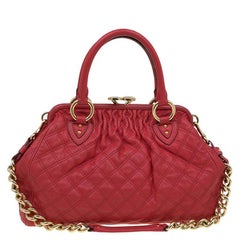 Marc Jacobs Red Quilted Leather Stam Shoulder Bag