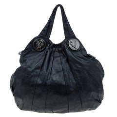 Gucci Black Leather Large Hysteria Hobo