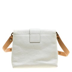 Lanvin White/Tan Leather Shoulder Bag