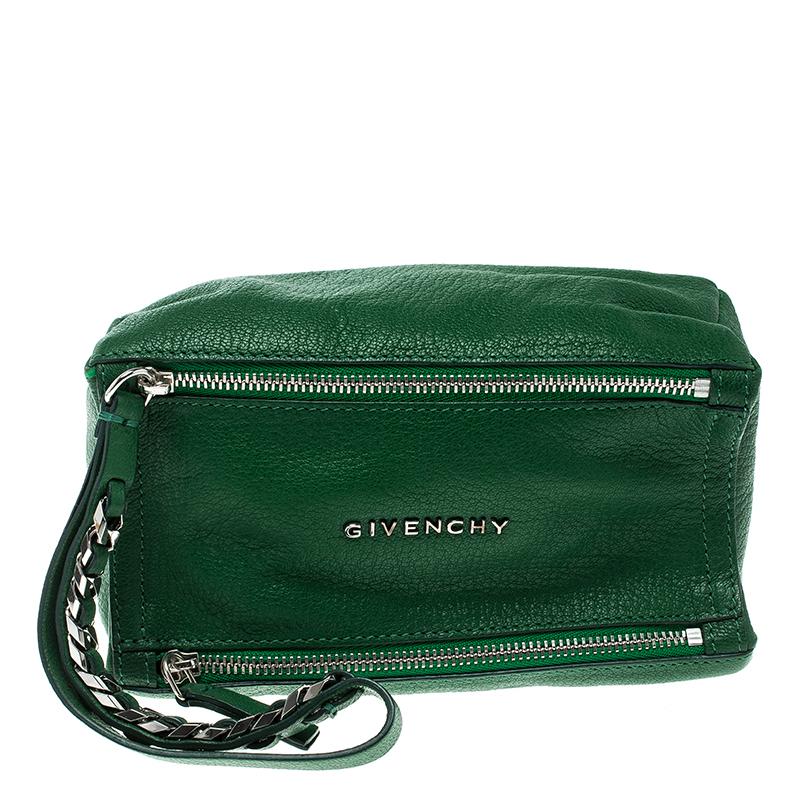 Givenchy Green Leather Pandora Clutch