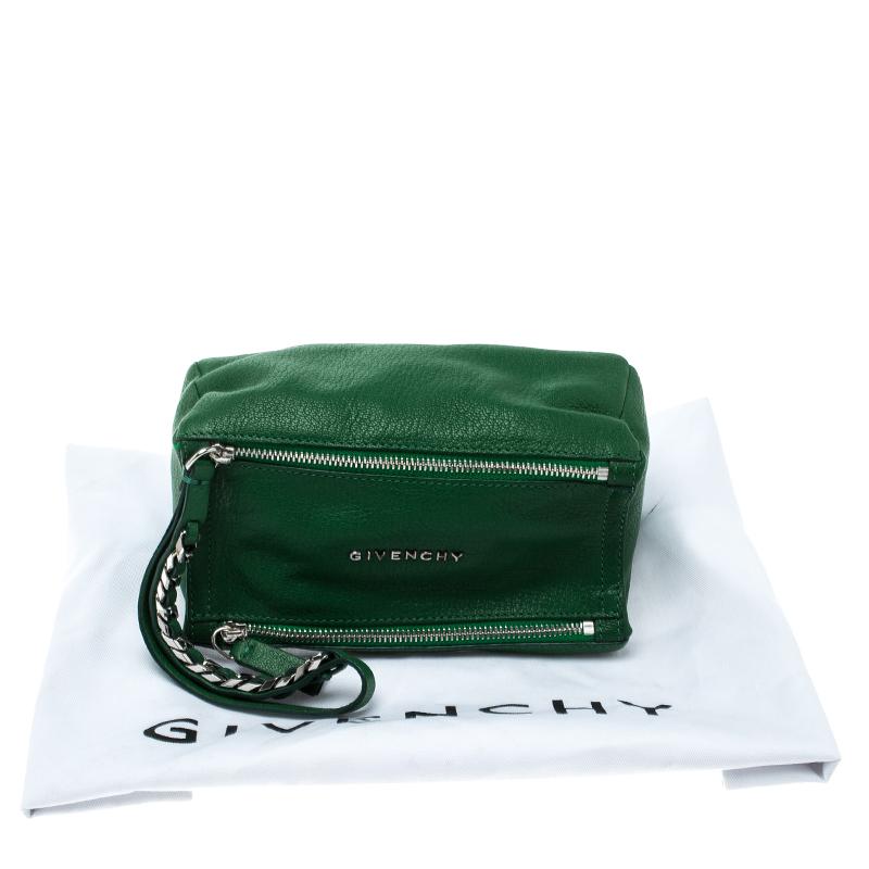 Givenchy Green Leather Pandora Clutch 2