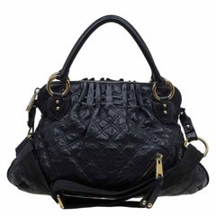Marc Jacobs Black Quilted Leather Cecilia Satchel