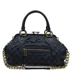 Marc Jacobs Black Quilted Leather Stam Satchel