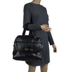 Jimmy Choo Black Leather Justine Satchel