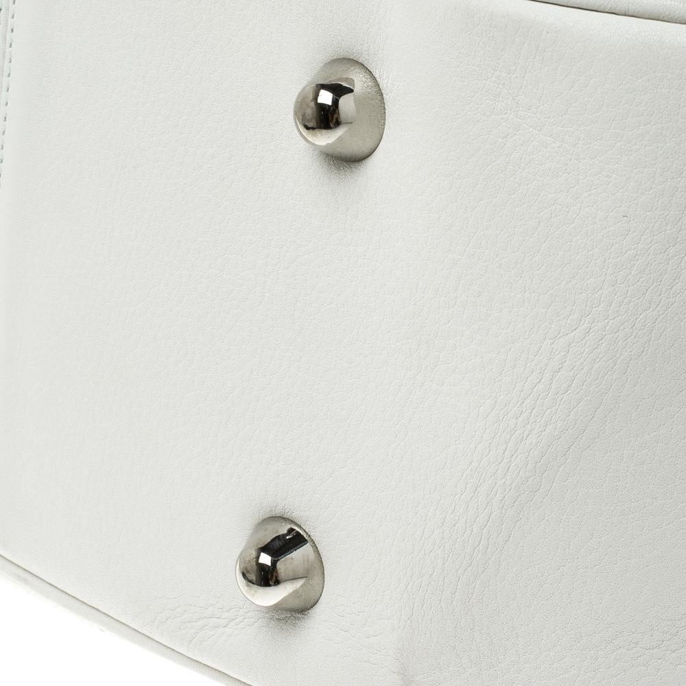 Dior White Cannage Leather Boston Bag 2