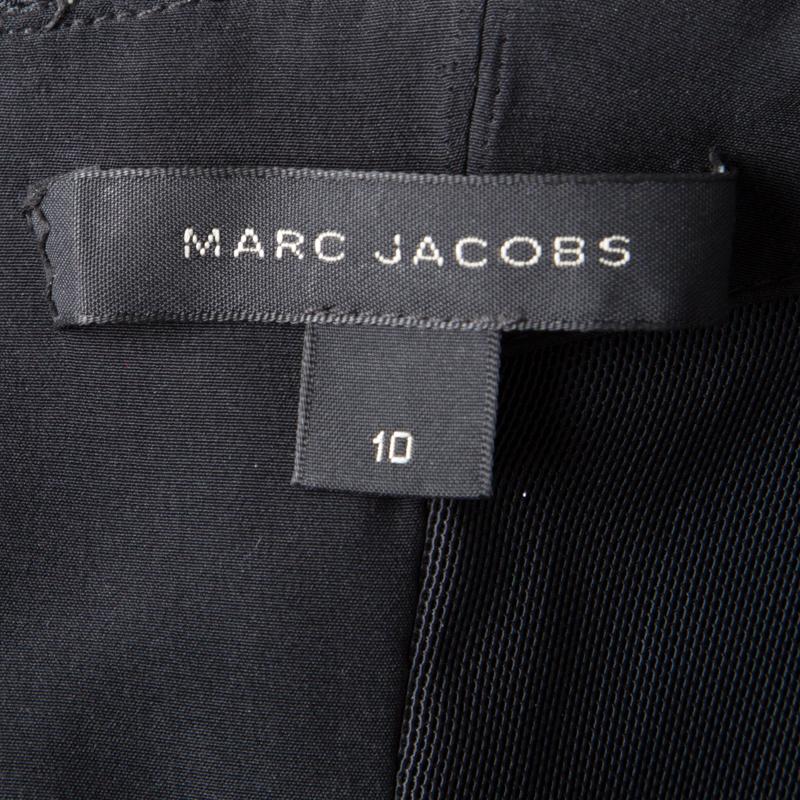 Women's Marc Jacobs Black Polka Dot Lace Pocket Detail Strapless Dress L