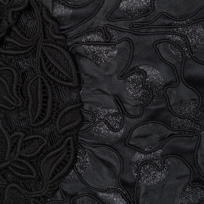 Marc Jacobs Black Polka Dot Lace Pocket Detail Strapless Dress L 1