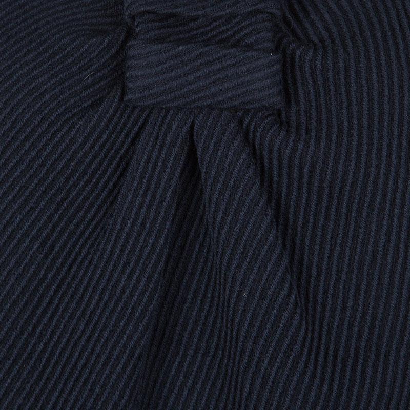 Zac Posen Navy Blue Textured Wool Shetland Knot Dress M In Good Condition In Dubai, Al Qouz 2
