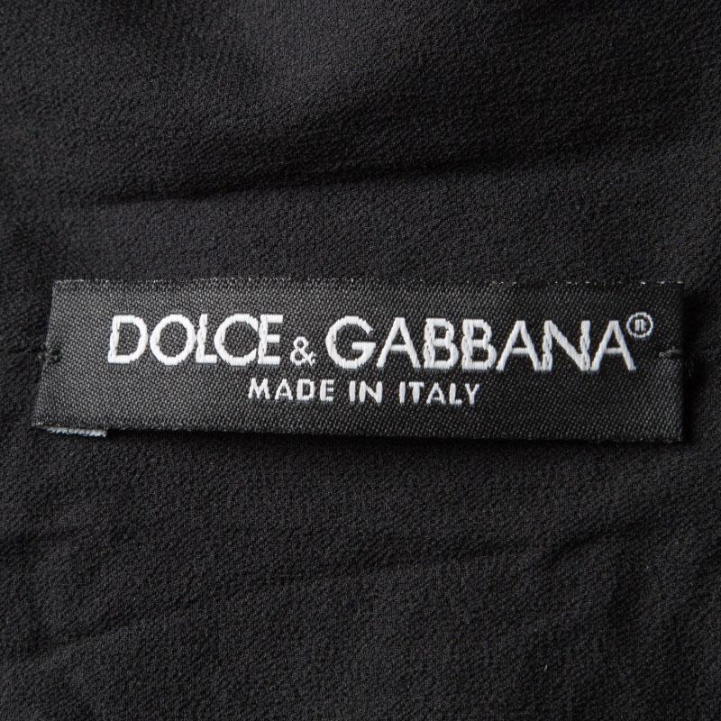 Dolce and Gabbana Black Sequined Floral Lace Sleeveless Dress M 1