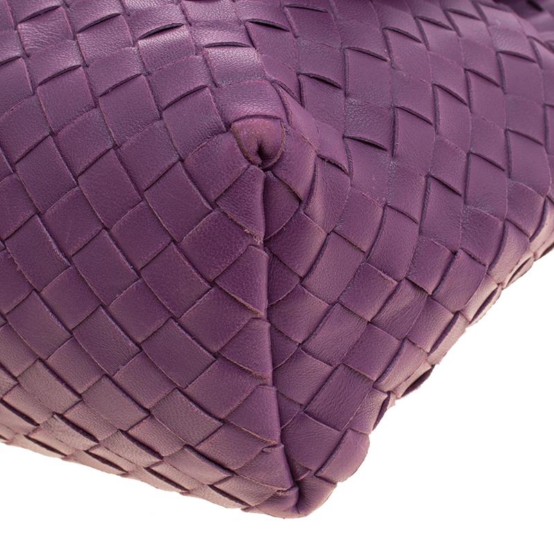 Bottega Veneta Purple Intrecciato Leather Flap Shoulder Bag 5