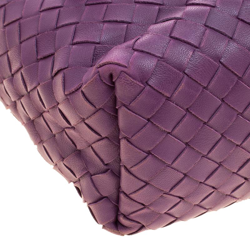 Bottega Veneta Purple Intrecciato Leather Flap Shoulder Bag 1