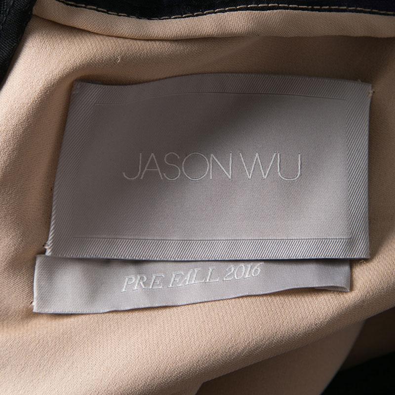 Jason Wu Purple Floral Applique and Jacquard High Low Gown M 1
