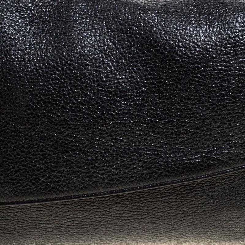 Jimmy Choo Black Shimmering Leather Ally Handcuff Shoulder Bag 4