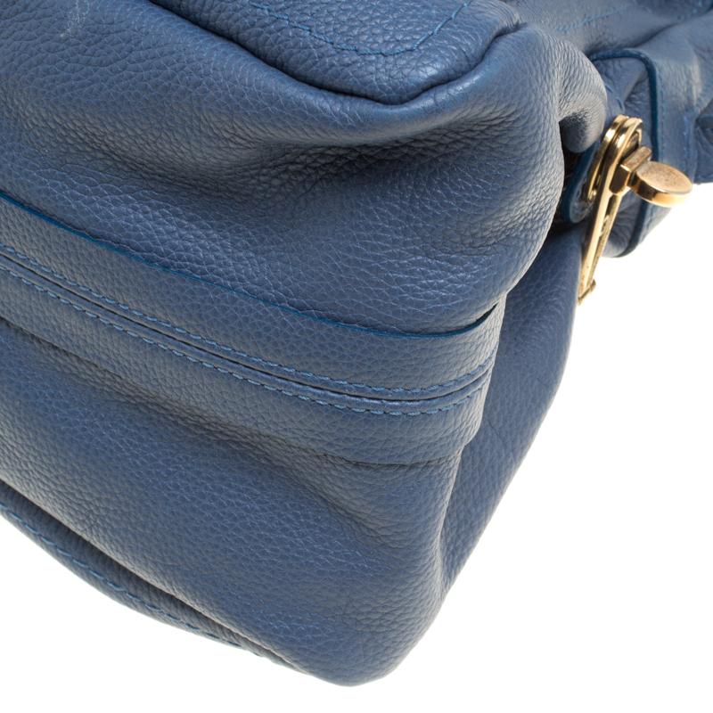Chloe Blue Leather Medium Paraty Shoulder Bag 6
