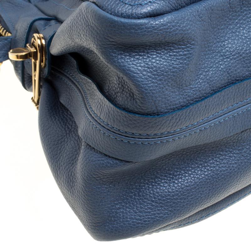 Chloe Blue Leather Medium Paraty Shoulder Bag 3