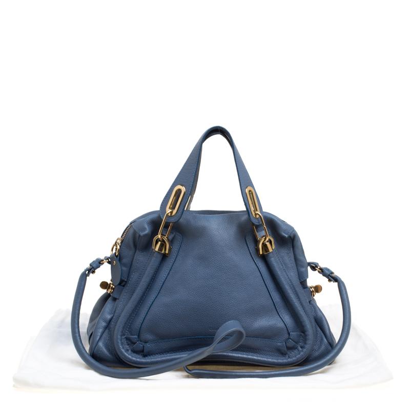 Chloe Blue Leather Medium Paraty Shoulder Bag 5