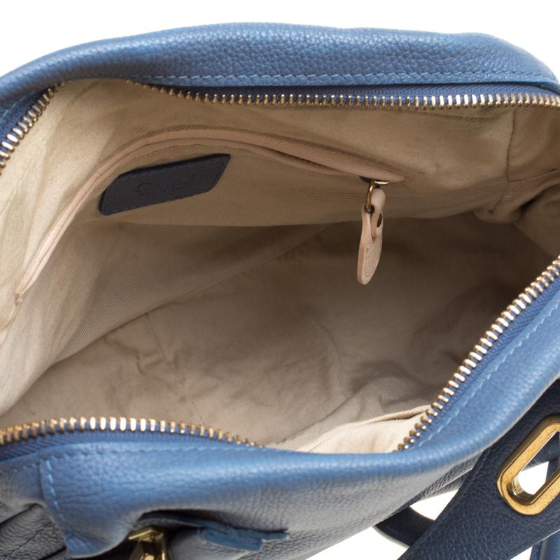 Chloe Blue Leather Medium Paraty Shoulder Bag 1