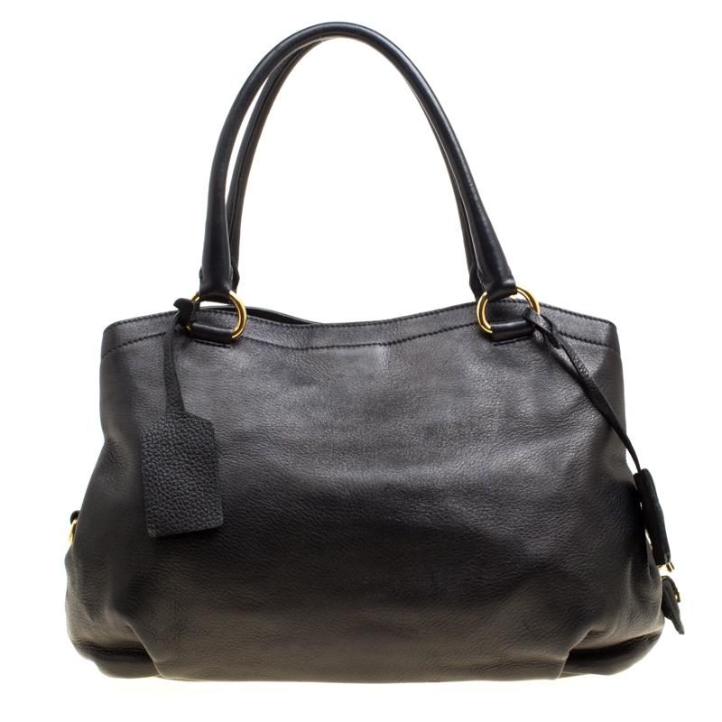 Prada Black Deerskin Leather Shoulder Bag For Sale at 1stDibs | prada ...