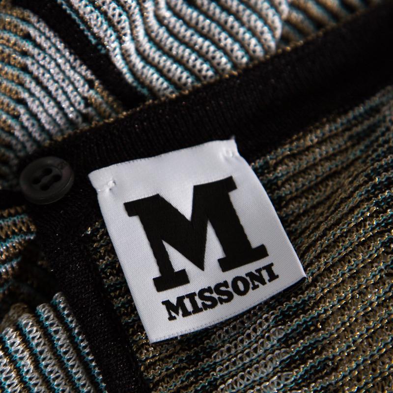 M Missoni Multicolor Lurex Knit Jumpsuit and Wrap Cardigan Set S 1