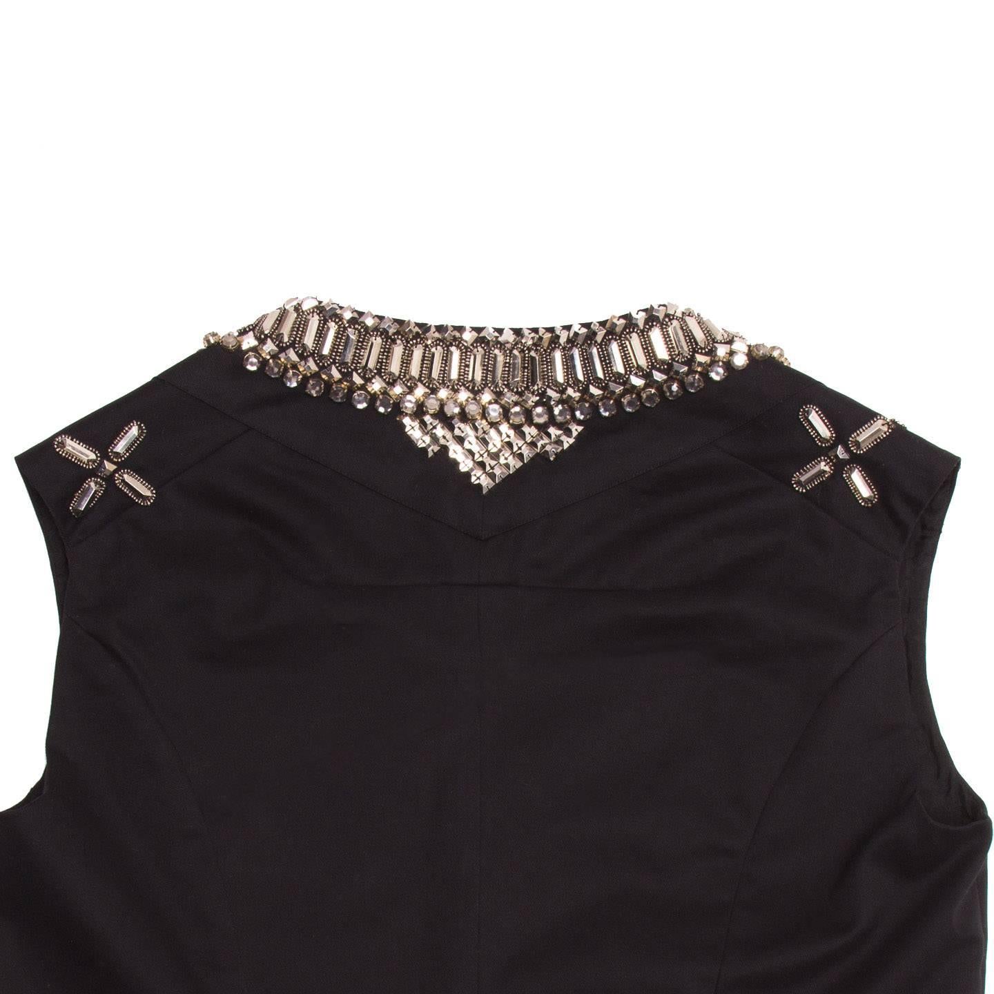 Givenchy Black Cotton & Rhinestone Vest For Sale 1