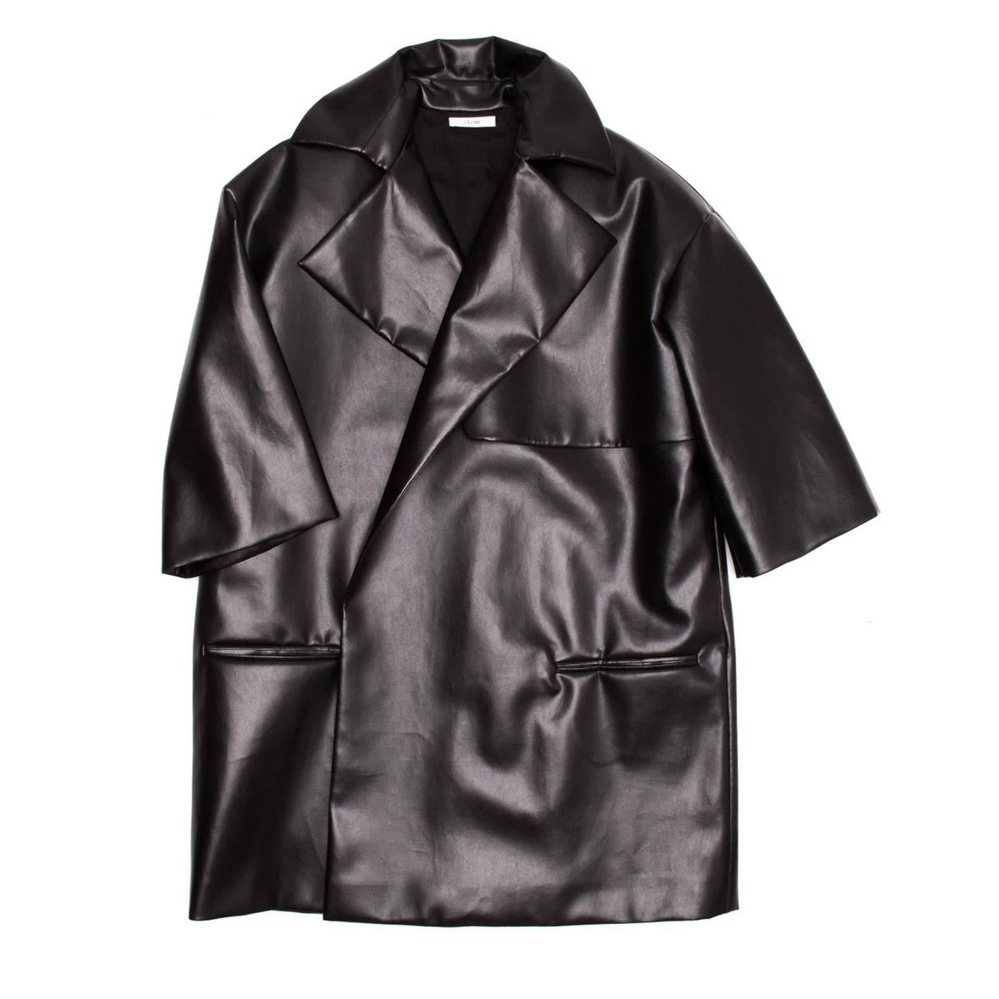 Celine Black Boxy Oversized Coat For Sale