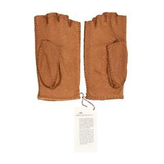 Hermès Tan Fingerless Gloves