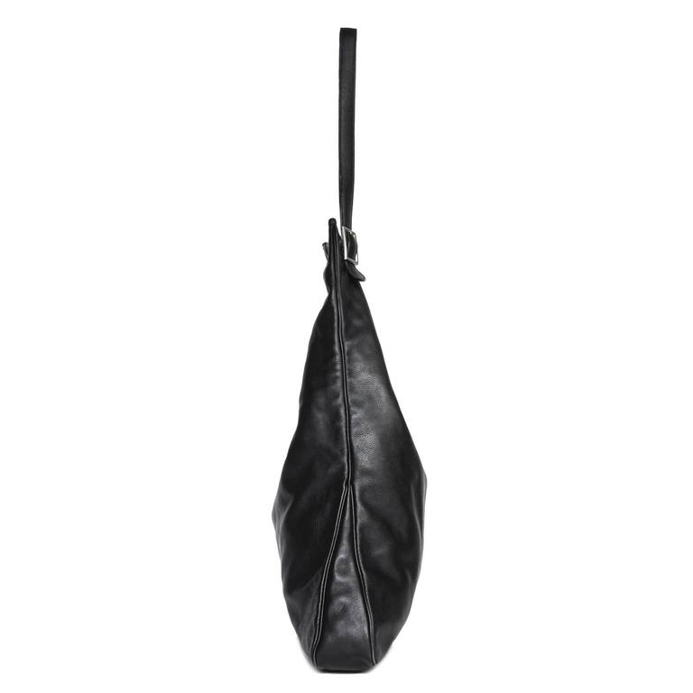 Hermès Black Massai Leather Shoulder Bag at 1stDibs