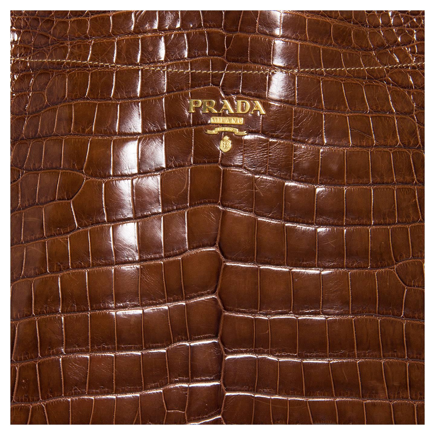 Prada Brown Crocodile Medium Bag 1